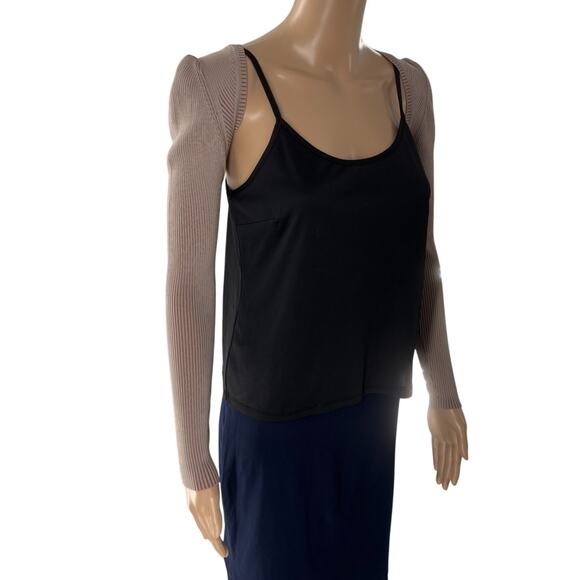 Ser.O.Ya Tan Dahlia Long Sleeve Arm Cover Detachable Shrug Sweater - Picture 6 of 11